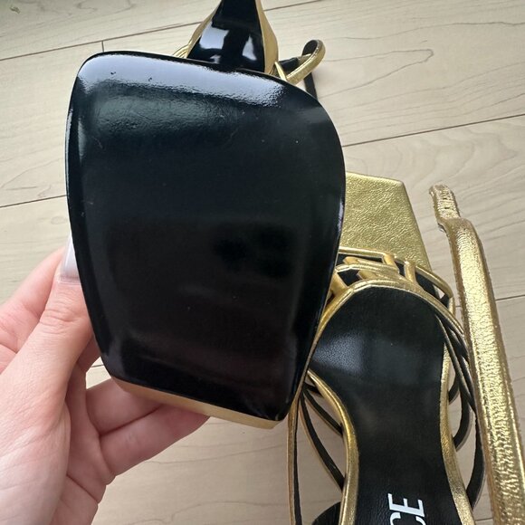 Versace Gold Platform Heels - Picture 9 of 11